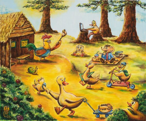 SCHOOL TIME|(Oil on canvas)