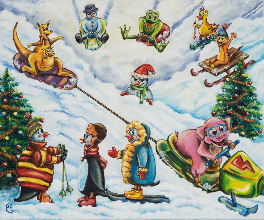 SNOW GAMES|(Oil on canvas)