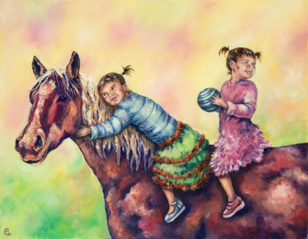 RIDING THROUGH HAPPINESS|(Oil on canvas)